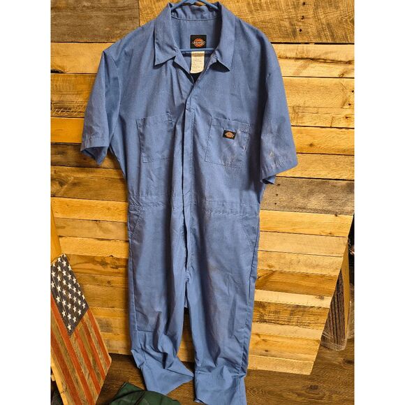 Dickies Coveralls Men's Size XL Light Blue Short Sleeves - Picture 1 of 4